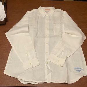Tommy bahama white linen shirt size xl